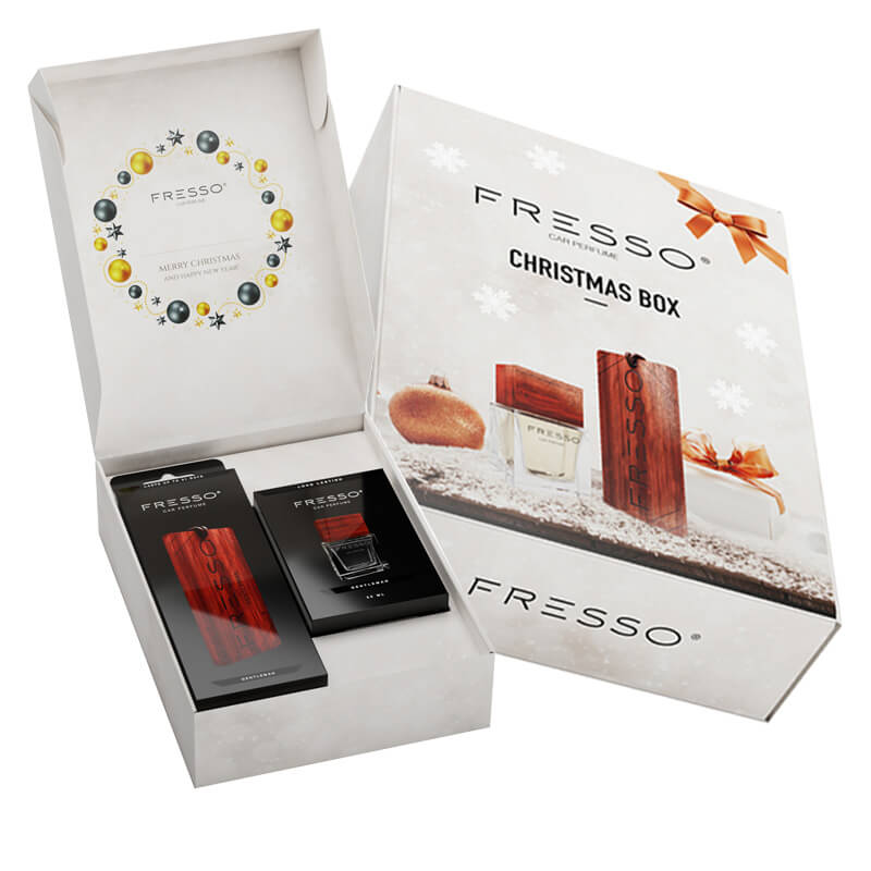Fresso Mini Gift Box Christmas Edition parfém a dřevěný přívěšek - Dark Delight