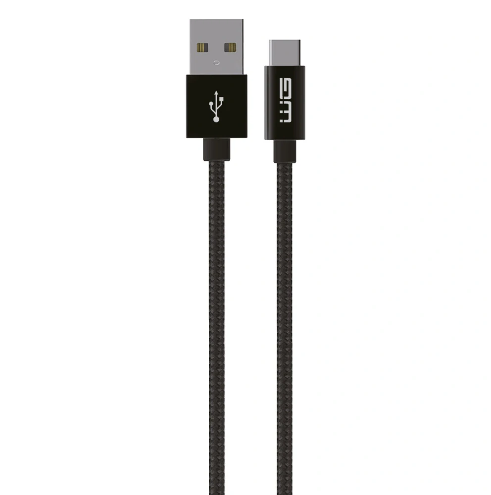WG Datový kabel USB-A_Type-C, 3 A, černý, 100 cm
