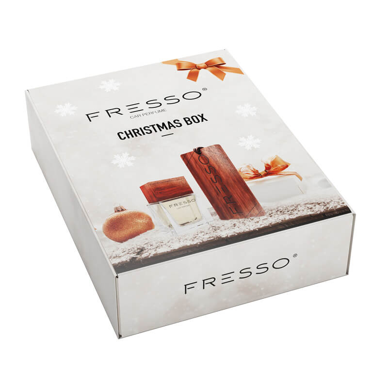 Fresso Mini Gift Box Christmas Edition parfém a dřevěný přívěšek - Snow Pearl
